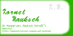 kornel mauksch business card